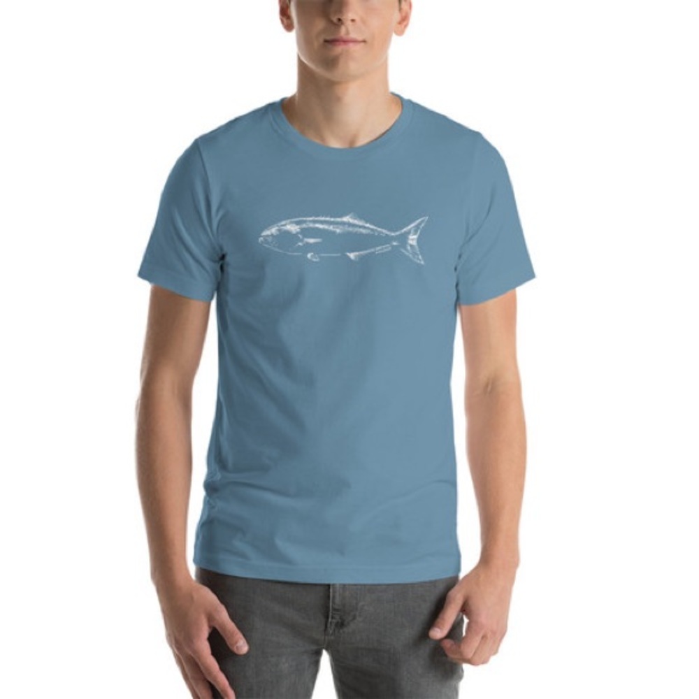 MENEMSHA BLUES~SIZE XXL~GRAPHIC FISH SHORT SLEEVE SHIRT TEE T-SHIRT MENS
